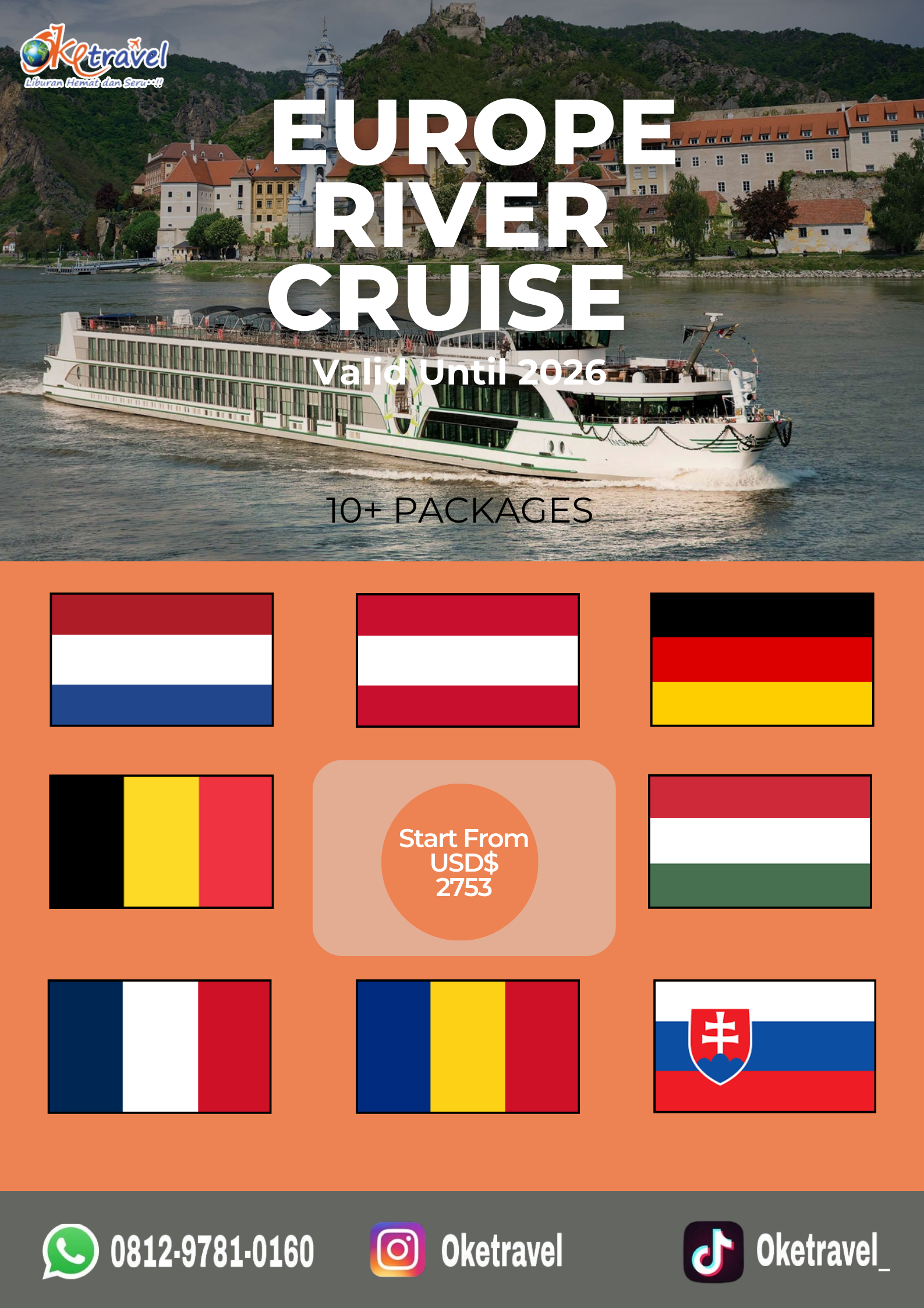 EUROPE RIVER CRUISE VALID UNTIL 2026