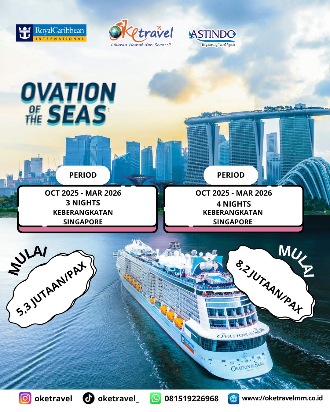 OVATION  OF THE SEAS - 2025-2026 | DEP OCT 2025 - MAR 2026 