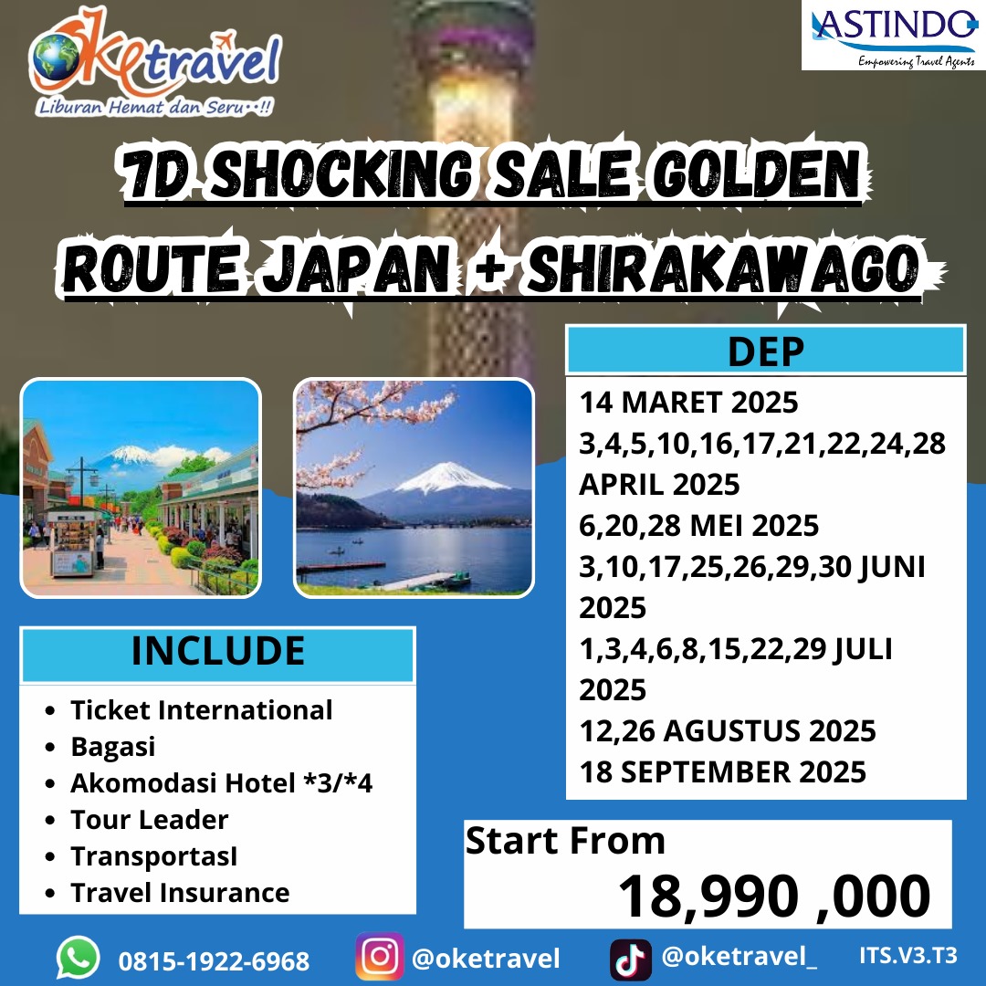 SHOCKING SALE JAPAN GOLDEN ROUTE + SHIRAKAWAGO | dep feb - sep | by MH