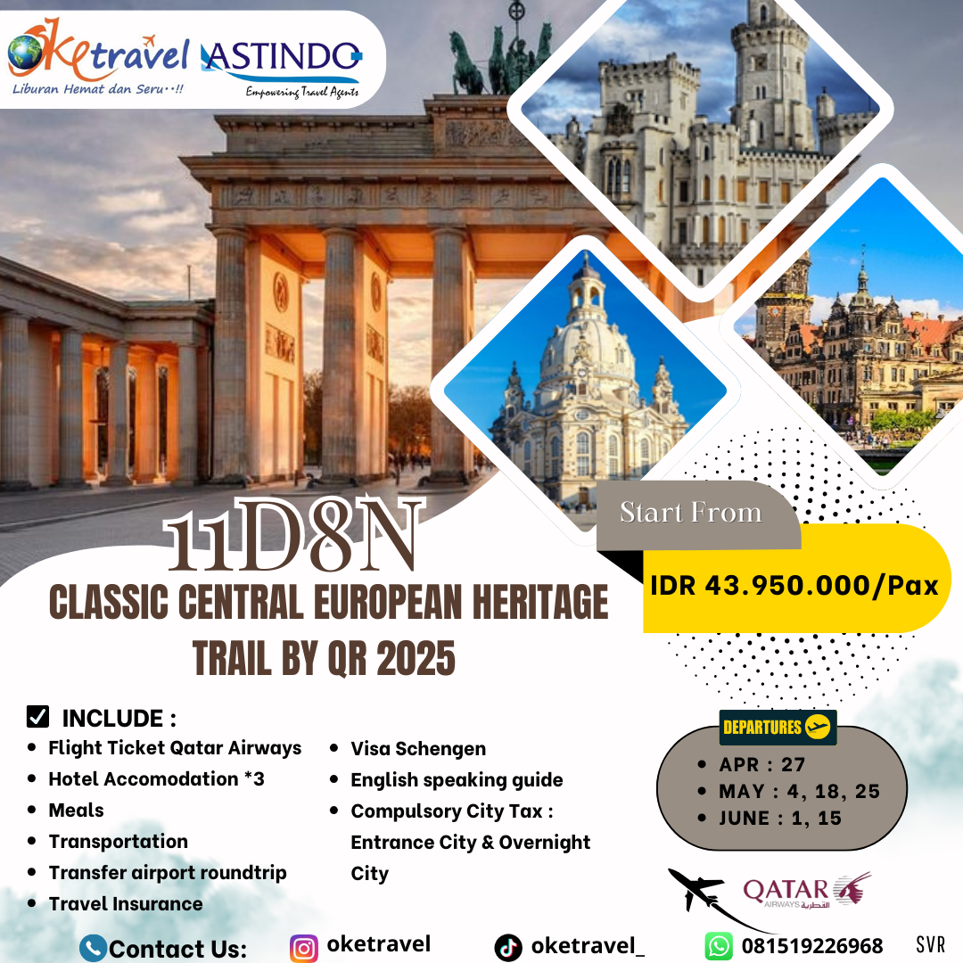 11D8N CLASSIC CENTRAL EUROPEAN HERITAGE TRAIL BY QR 2025