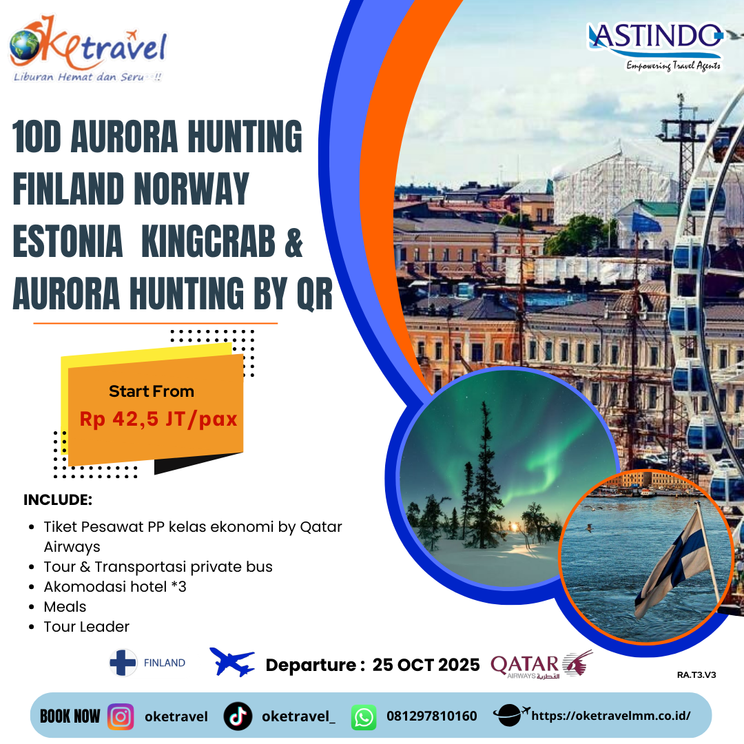 10D AURORA HUNTING FINLAND NORWAY ESTONIA  KINGCRAB & AURORA HUNTING DEP. 25 OCT BY QR