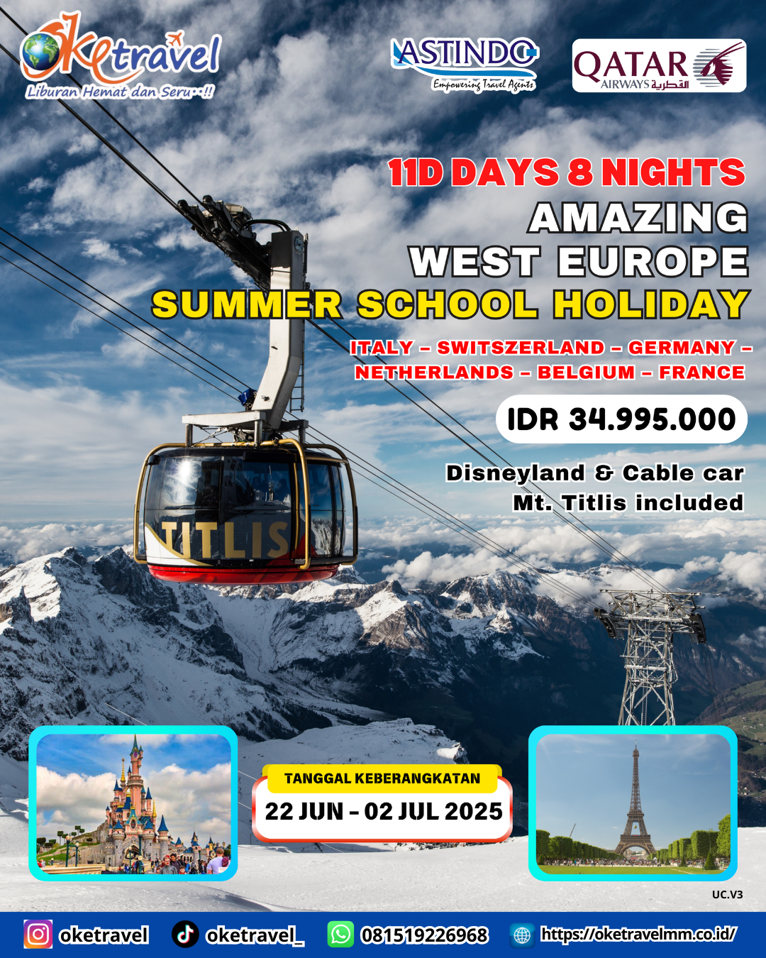 11D8N AMAZING WEST EUROPE SUMMER SCHOOL HOLIDAY | DEP 22 JUN | BY QR