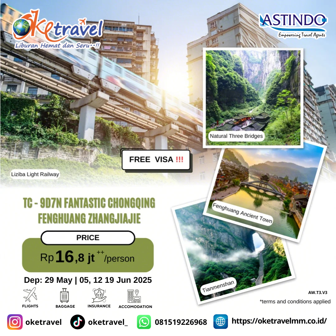 9D FANTASTIC CHONGQING WULONG FENGHUANG ZJJ | DEP 29 MAY, 05, 12, 19 JUN | BY SC 