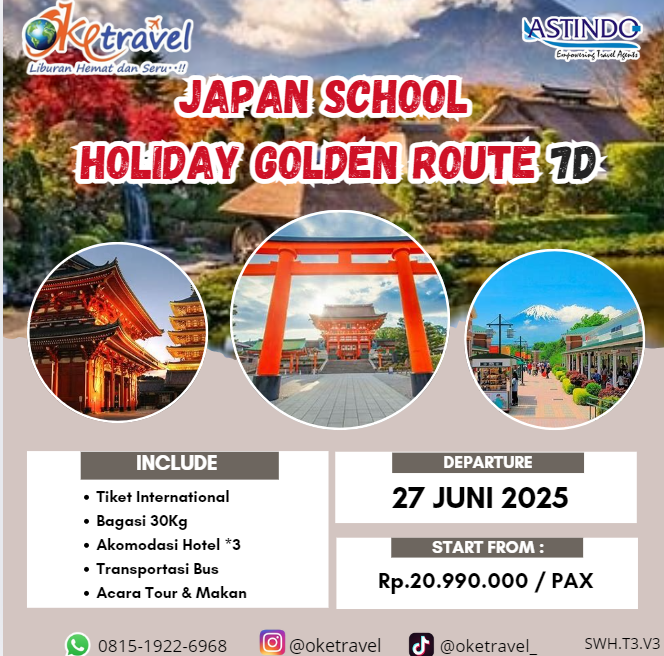7 DAYS JAPAN SCHOOL HOLIDAY GOLDEN ROUTE (27 jun 2025)