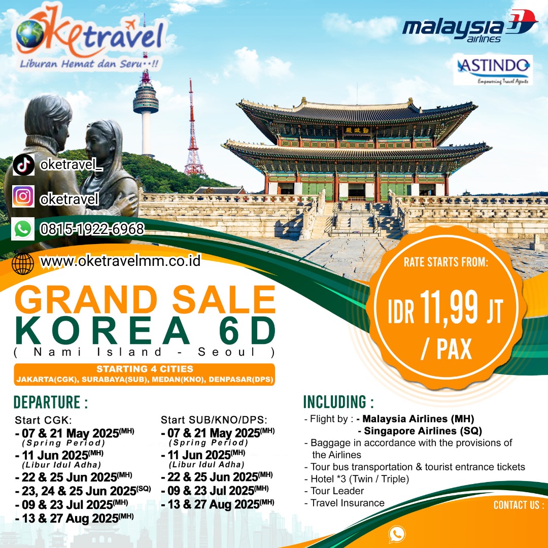 GRAND SALE KOREA 6D 2024 BY MH START SUB DPS KNO CGK