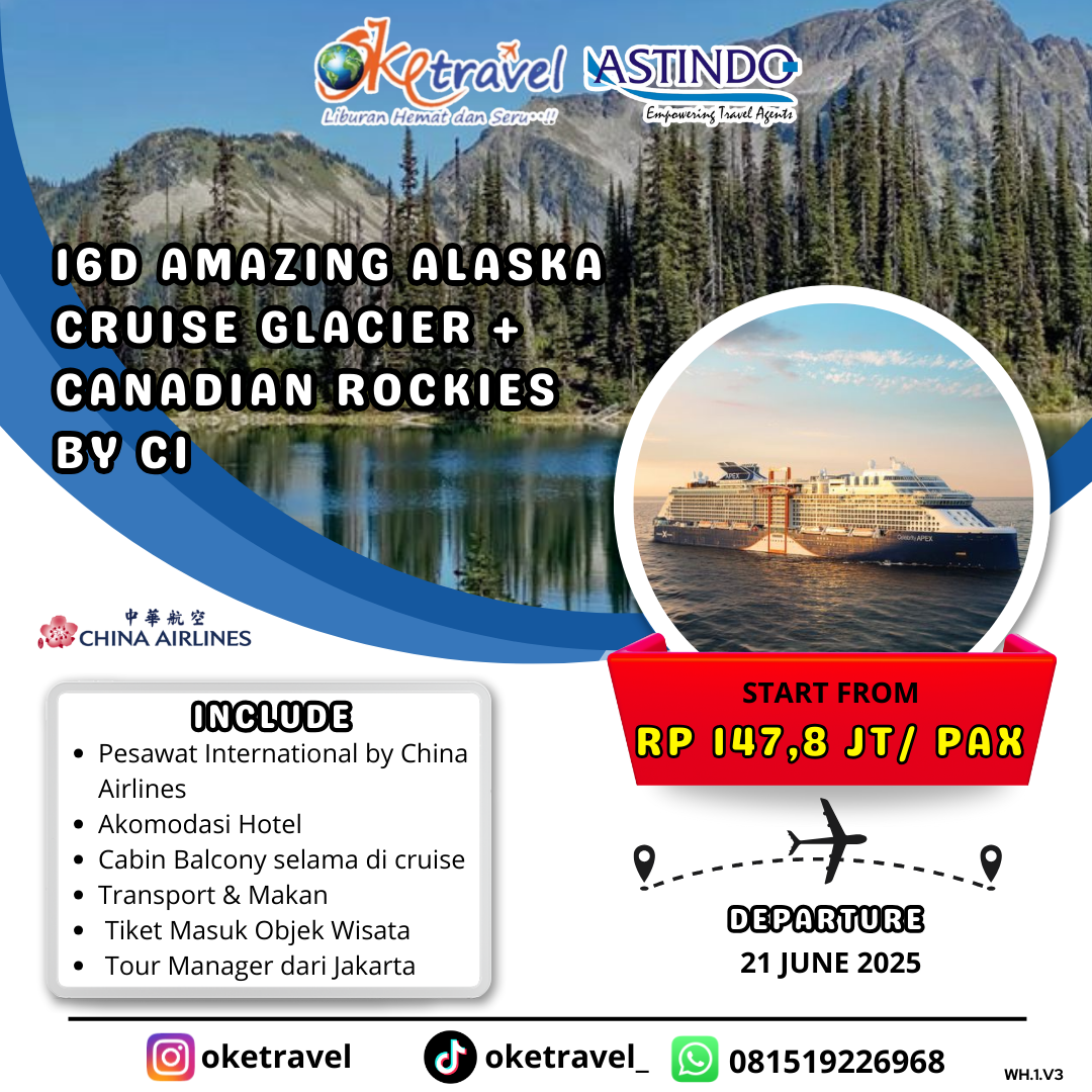 16D Amazing Alaska Cruise Glacier + Canadian Rockies By CI