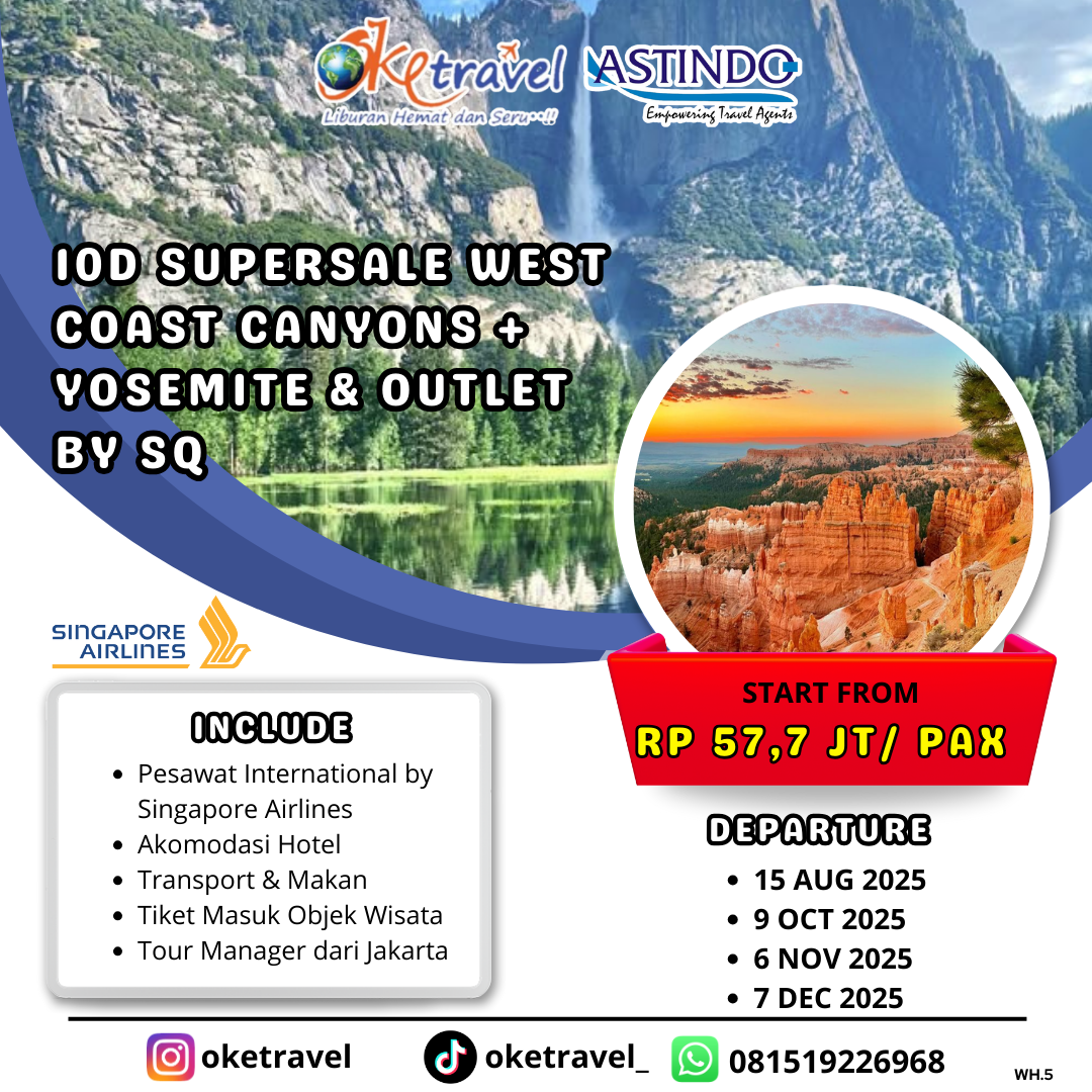10D SUPERSALE WEST COAST CANYONS + YOSEMITE & OUTLET By SQ