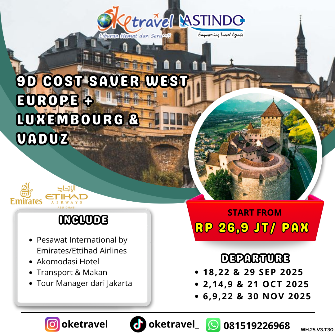 9D COST SAVER WEST EUROPE + LUXEMBOURG & VADUZ