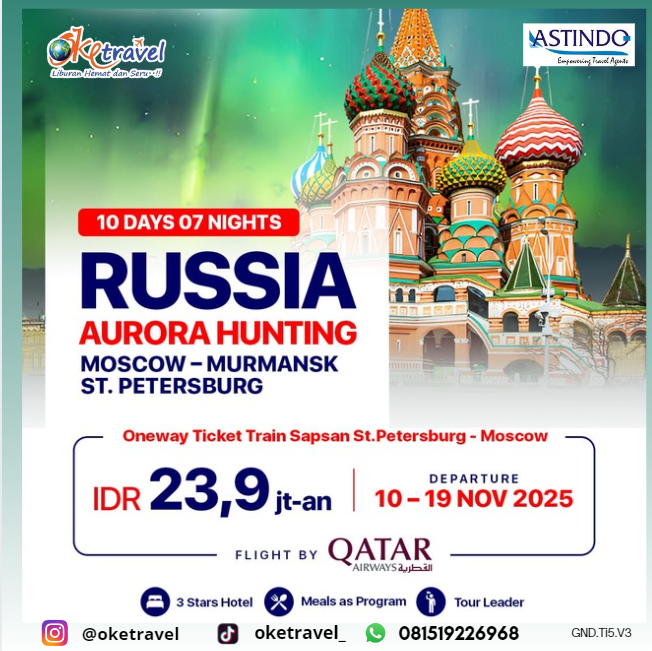 E R O P A K I T A  RUSSIA (AURORA HUNTING)   10 DAYS 07 NIGHTS 10 – 19 NOVEMBER 2025 