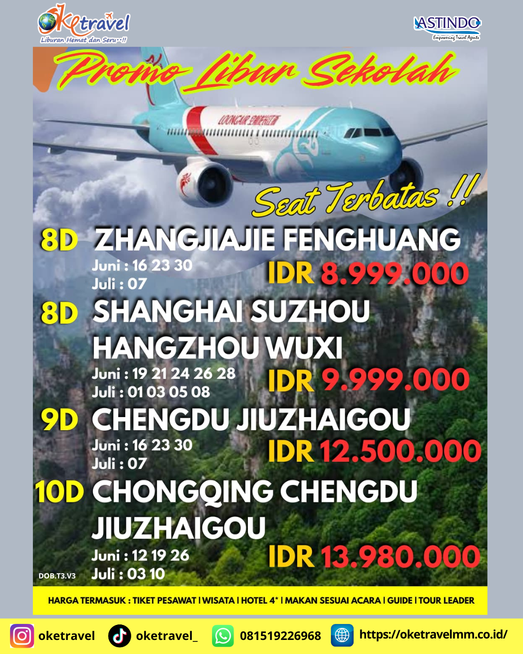 8D6N SHANGHAI SUZHOU HANGZHOU WUZI HAIKOU | DEP JUN - JUL | BY GJ 