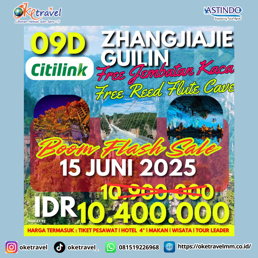 9D ZHANGJIAJIE - GUILIN | DEP 01, 29 JUN, 06 JUL | by CITILINK
