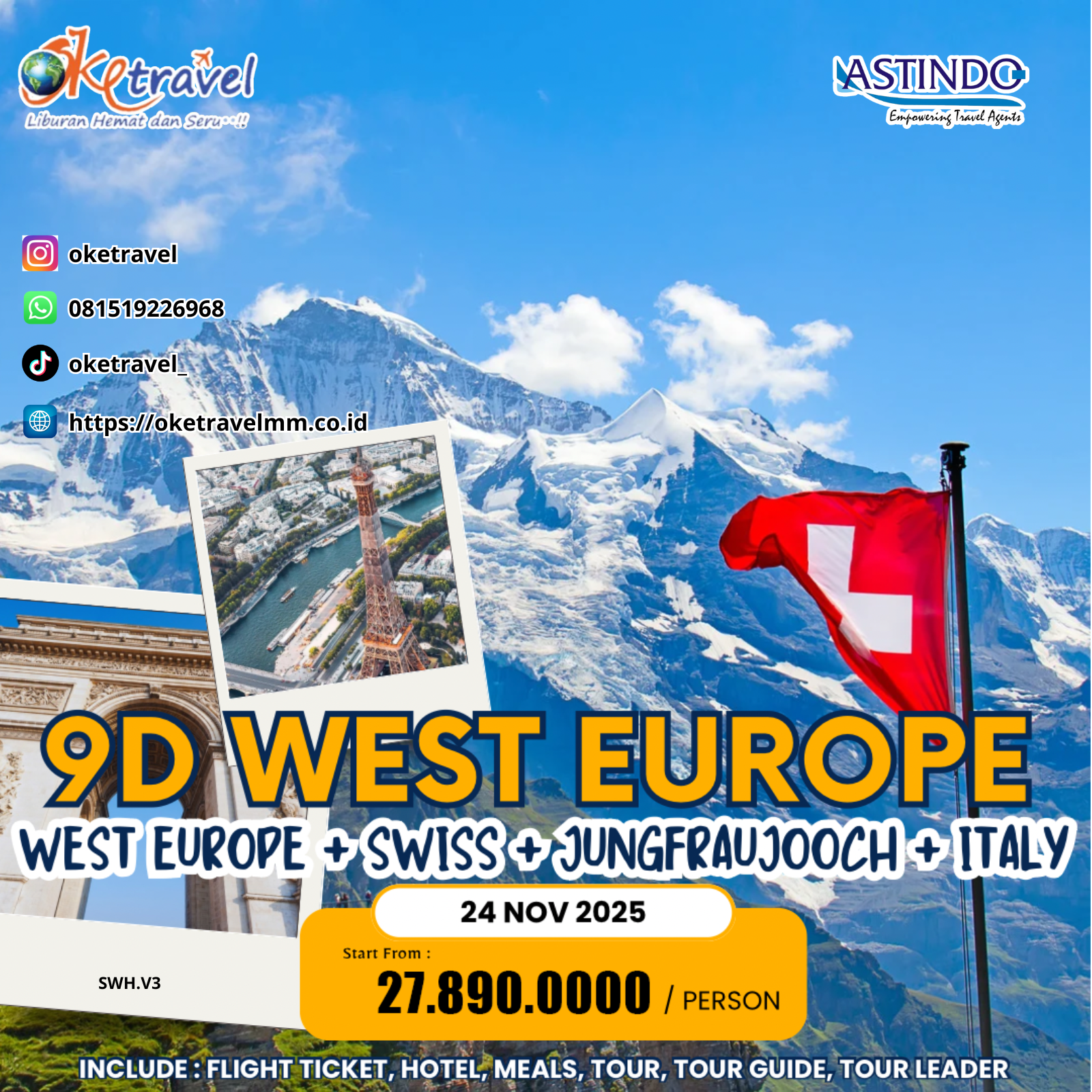 9D WE SWISS JUNGFROUGH ITALY | DEP 24 NOV | BY EY 