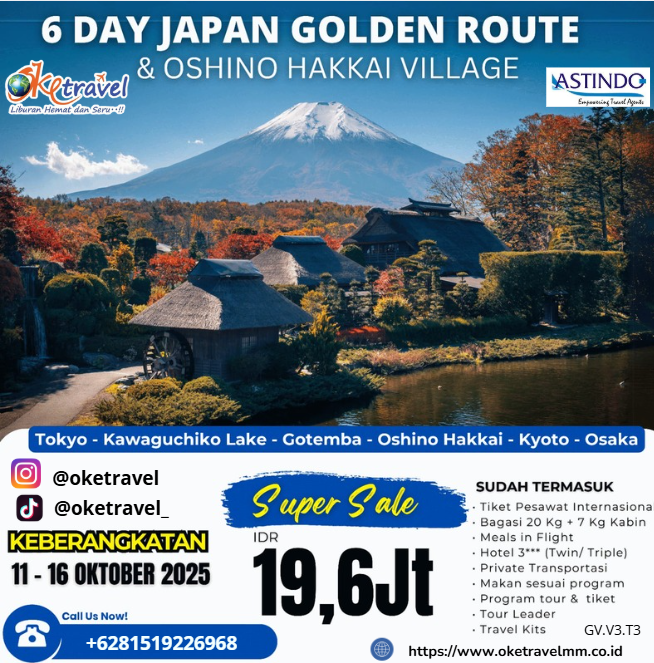 SUPER SALE 6 DAY POPULAR JAPAN GOLDEN ROUTE & OSHINO HAKKAI VILLAGE