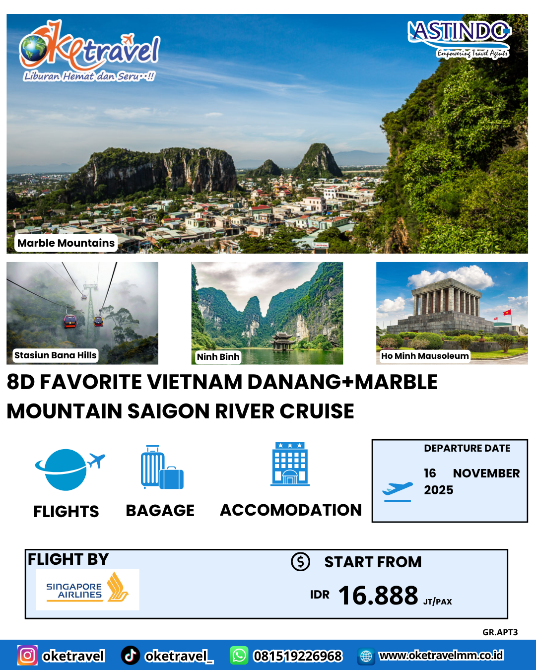 08D FAVORITE VIETNAM DANANG + MARBLE MOUNTAIN | DEP 16 NOV | BY SQ