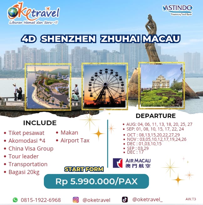 4D3N SHENZHEN ZHUHAI MACAU  | DEP 04, 06, 11, 13, 18, 20, 25, 27 AUG | BY NX