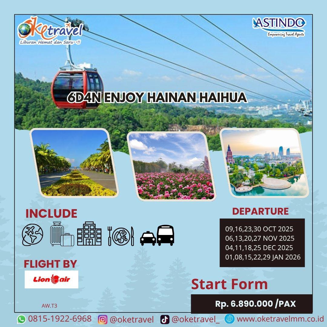 YR - 6D4N ENJOY HAINAN HAIHUA | DEP OCT-DEC 2025, JAN-FEB 2026 | by JT