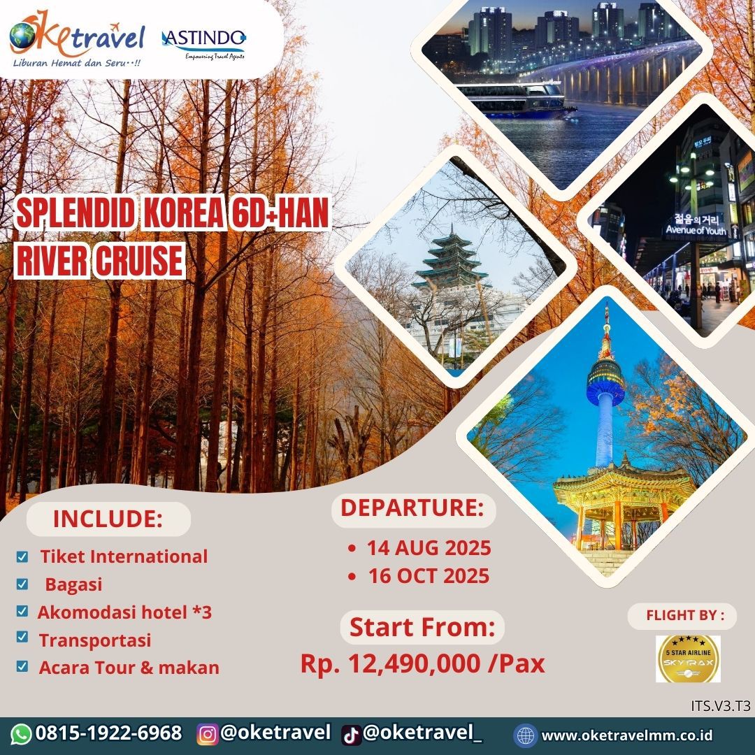 SPLENDID KOREA 6D+HAN RIVER CRUISE | DEP 14 AUG, 16 OCT 2025 | by SKYTRAX