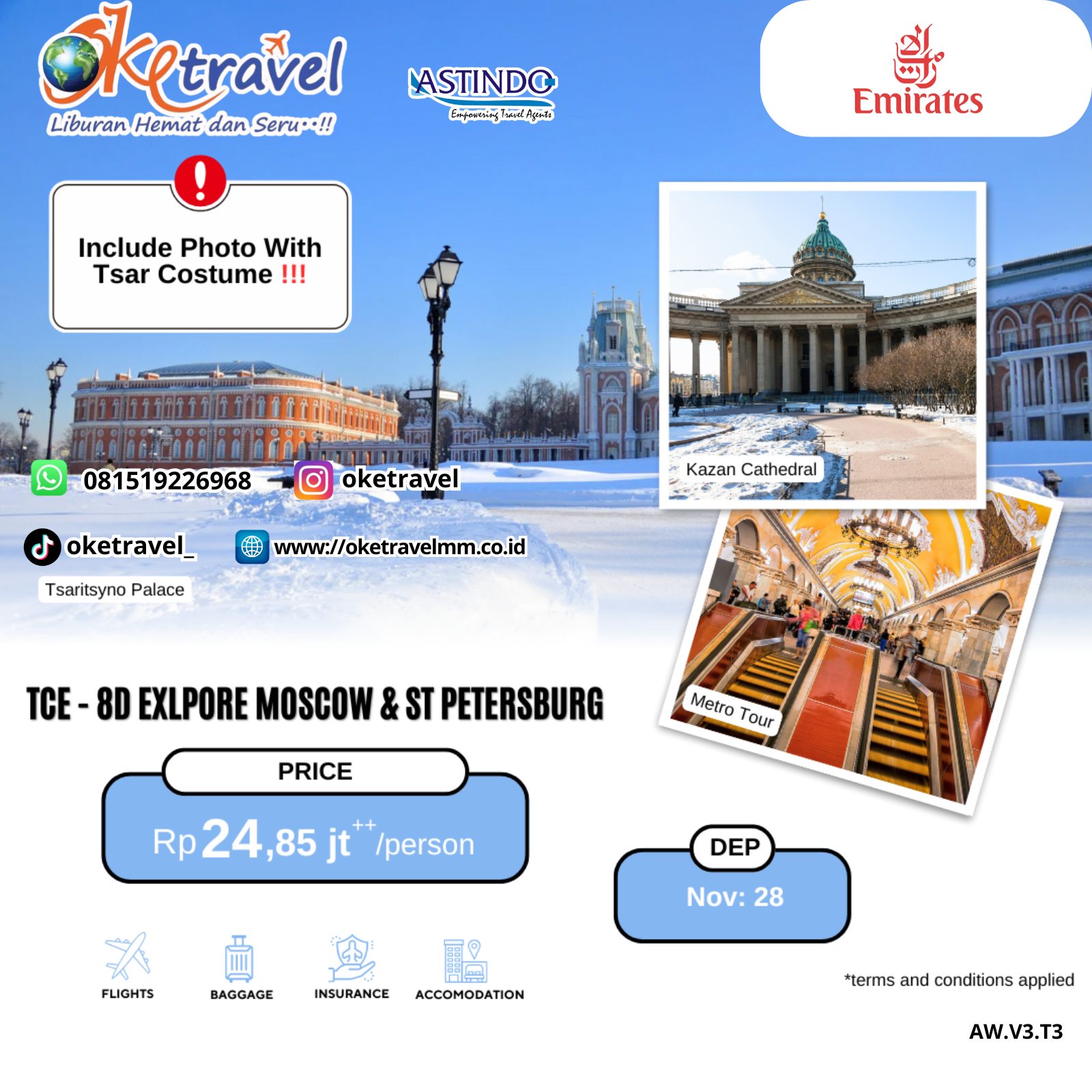 TCE - 8D EXLPORE MOSCOW & ST PETERSBURG | DEP 27 NOV 2025 | by EK
