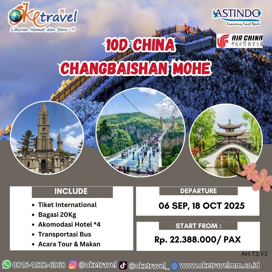 10D CHINA CHANGBAISHAN MOHE | DEP 06 SEPT, 18 OCT 2025 | dep CA