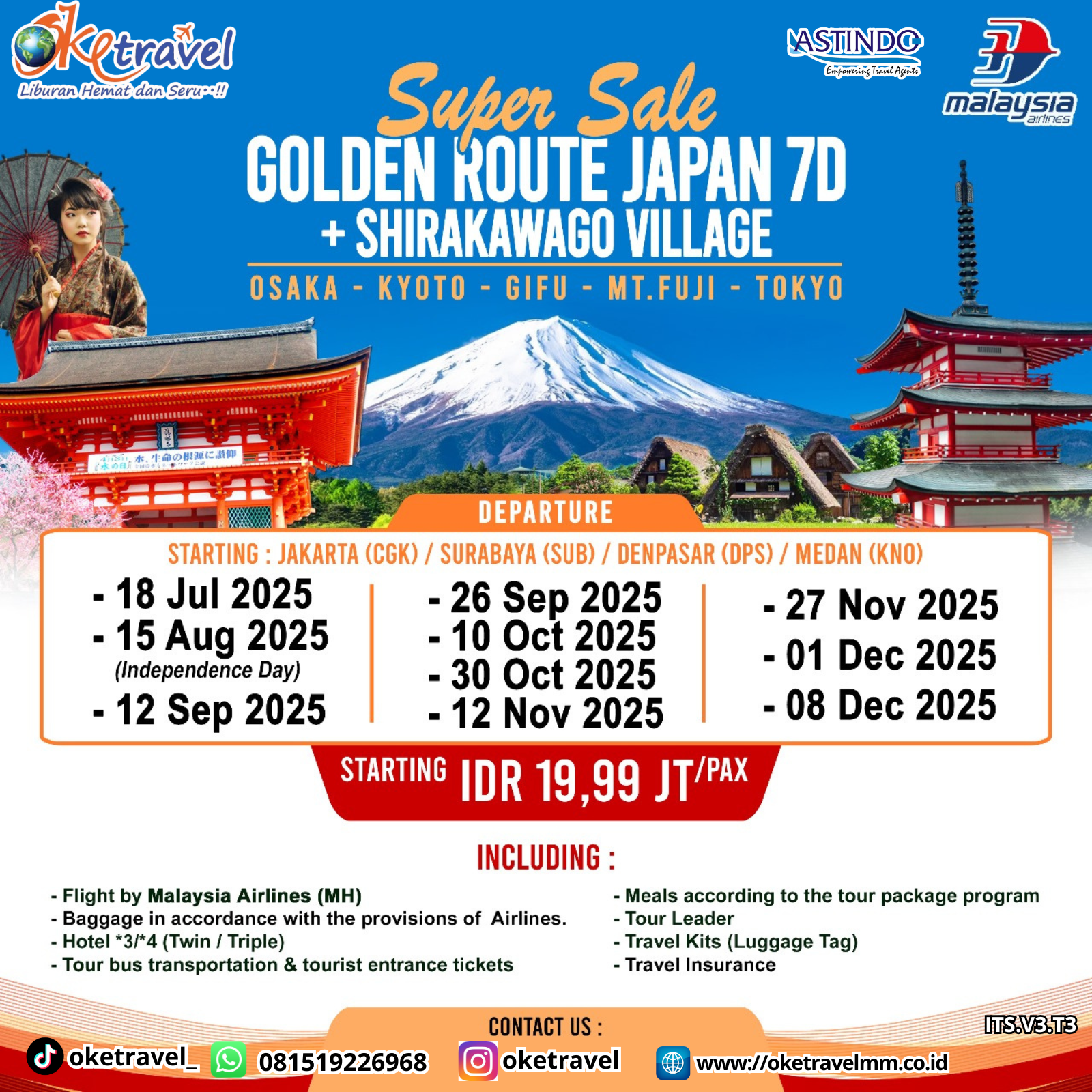 7D SUPER SALE GOLDEN ROUTE JAPAN +  SHIRAKAWAGO | DEP JUL-DEC 2025 | by MH