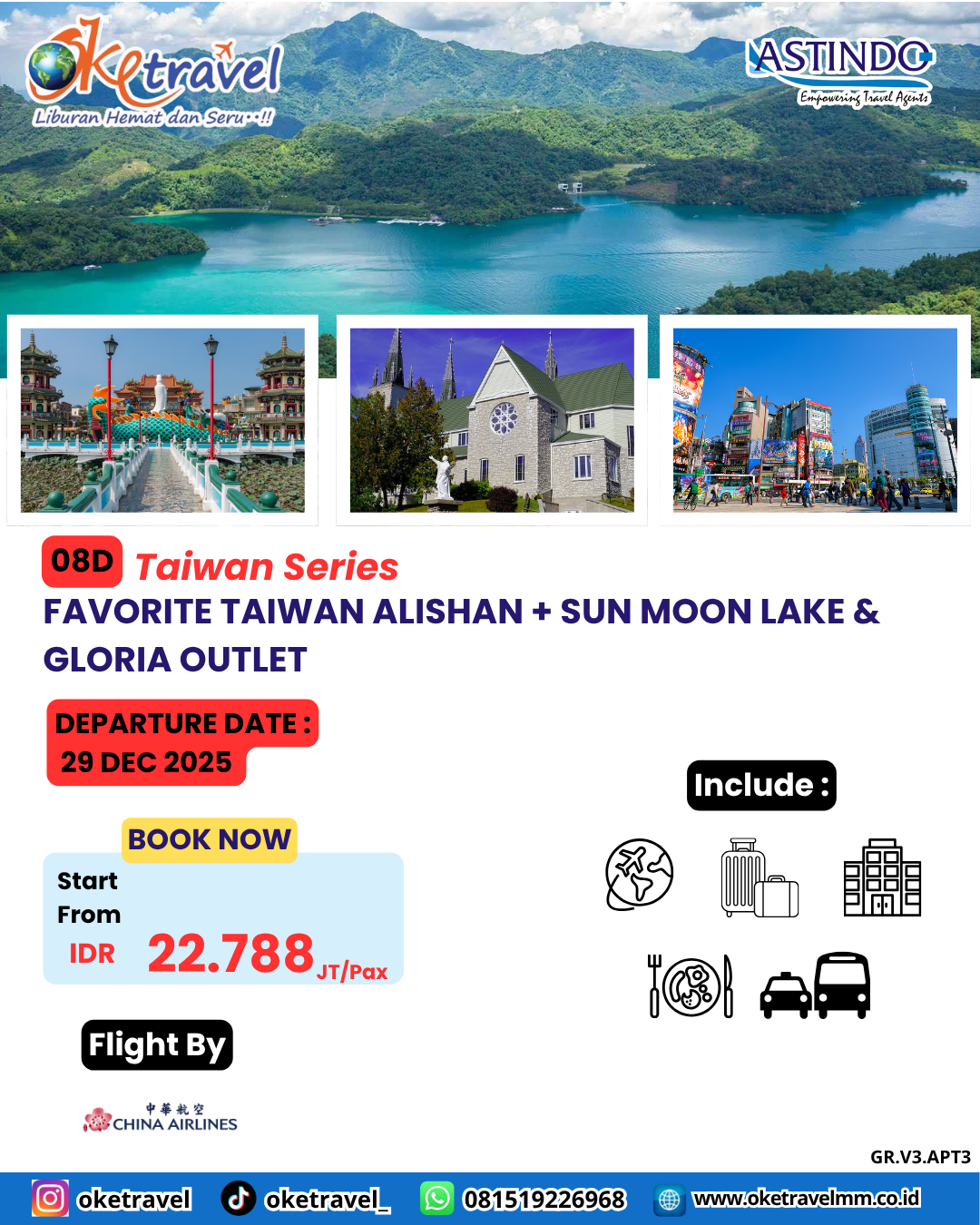 FAVORITE TAIWAN ALISHAN + SUN MOON LAKE &  GLORIA OUTLET | DEP 29 DEC 2025 | by CI