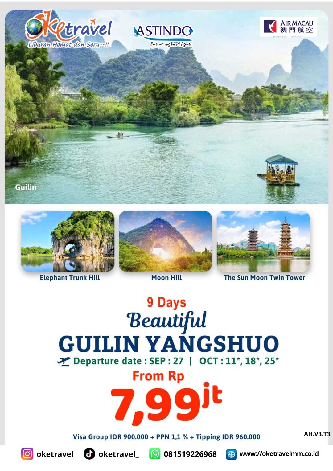 9D BEAUTIFUL GUILIN YANGSHUO | DEP 27 SEP, 11,18,25 OCT 2025 | by NX