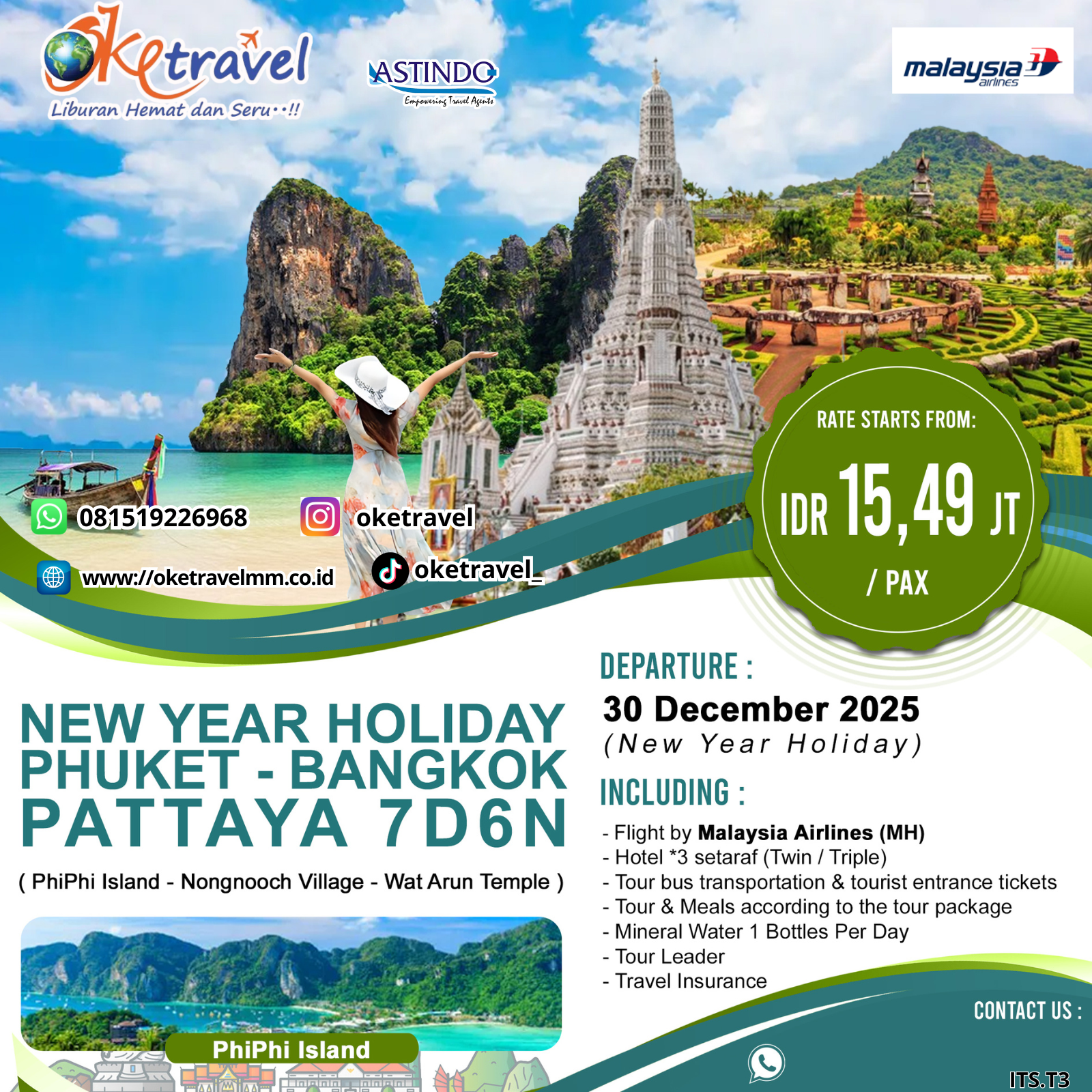 7D NEW YEAR HOLIDAY PHUKET – BANGKOK - PATTAYA  | DEP 30 DEC 2025 | by MH