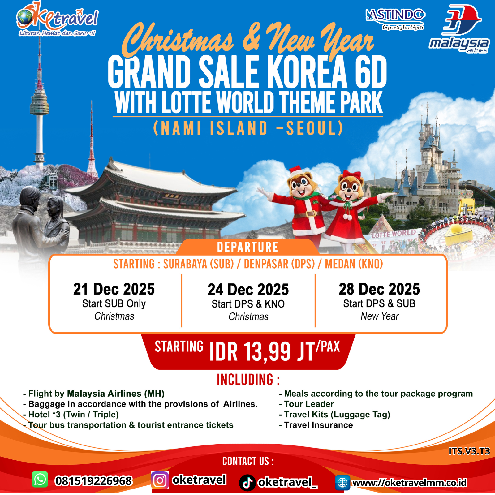 CHRISTMAS & NEW YEAR GRAND SALE  KOREA 6D WITH LOTTE WORLD | DEP 21, 24, 28 DEC 2025 | by MH