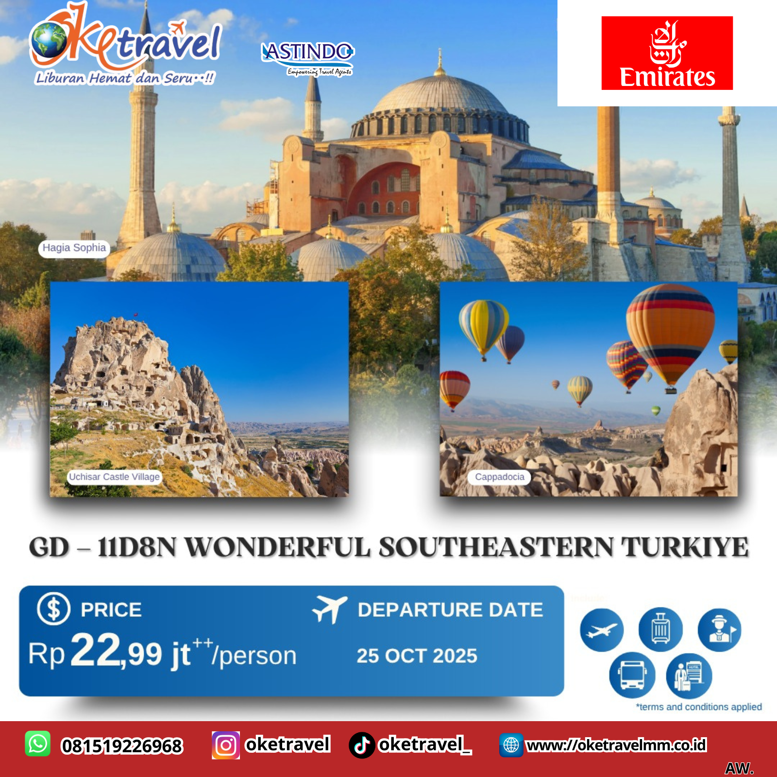 11D8N WONDERFUL SOUTHEASTERN TURKIYE | DEP 25 OCT | by EK