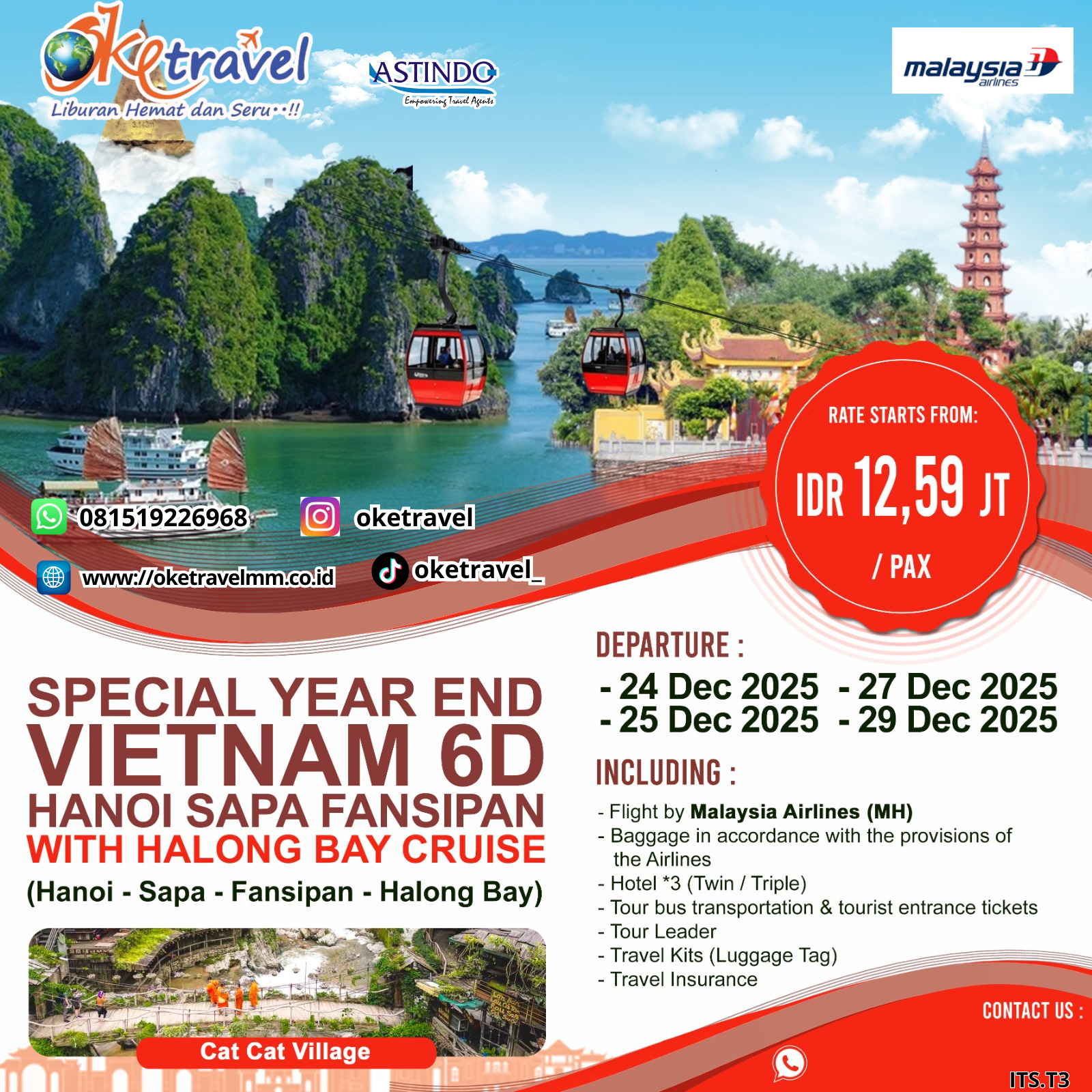 6D SPECIAL YEAR END VIETNAM   HANOI SAPA FANSIPAN WITH HALONG HALONG BAY CRUISE  | DEP 24,26,27,29 DEC 2025 | by MH