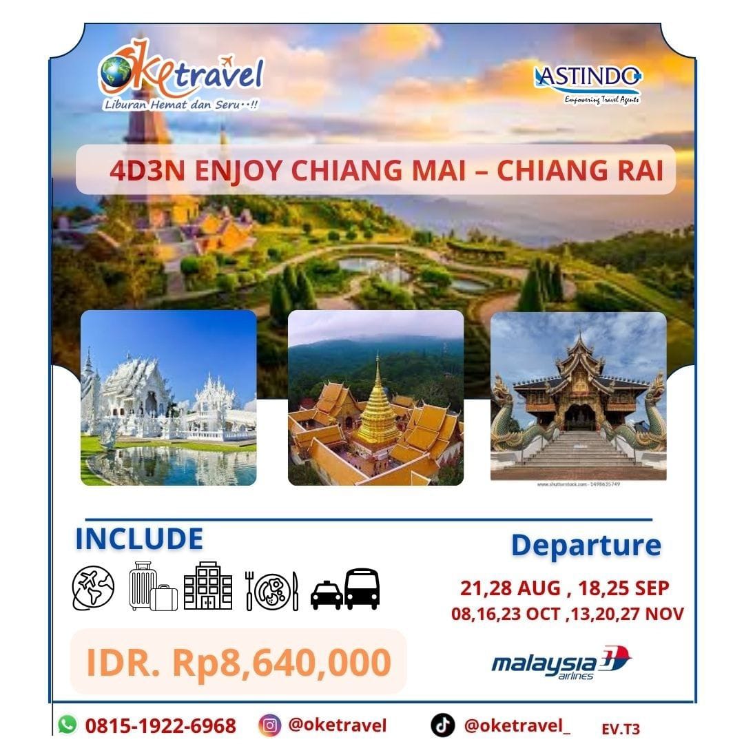 4D3N ENJOY CHIANG MAI – CHIANG RAI | DEP AUG-NOV | By Malaysia Airlines 