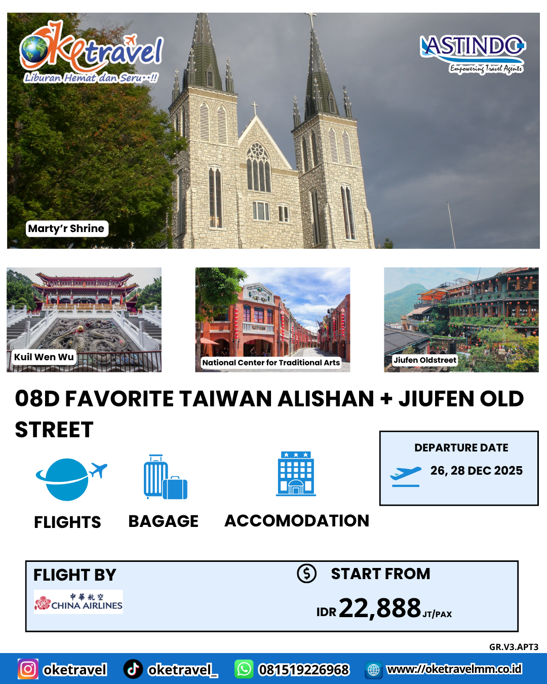 08D FAVORITE TAIWAN ALISHAN + JIUFEN OLD STREET | DEP 26, 28 DEC 2025 | by CI
