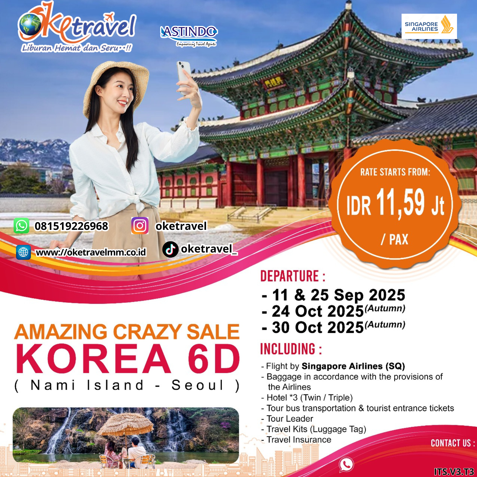 AMAZING SALE SPRING KOREA 6D | DEP 11,25 SEP, 24,30 OCT 2025 | by SQ 