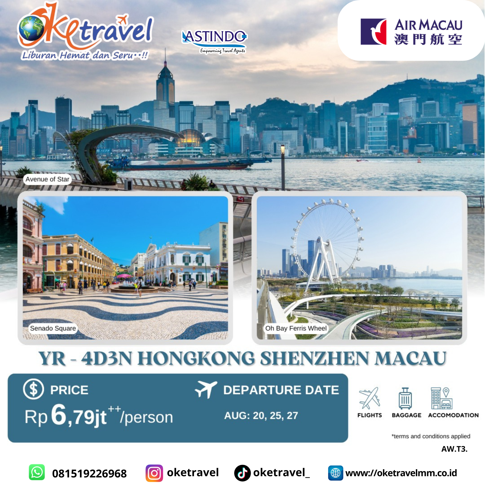 PROMO 4D3N HONGKONG SHENZHEN MACAU   (STAY 1 MALAM DI HONGKONG) | DEP 20, 25, 27 AUG 2025 | by NX
