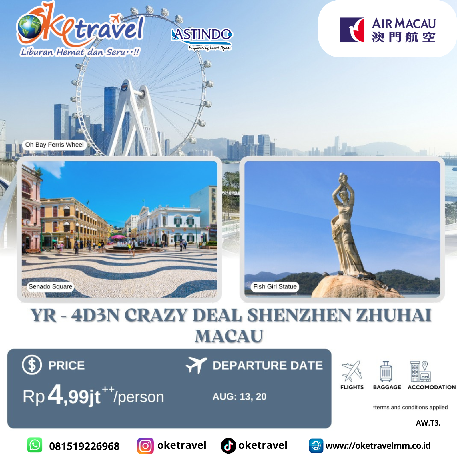 PROMO 4D3N CRAZY DEAL  SHENZHEN ZHUHAI MACAU | DEP 13,20 AUG 2025 | by NX