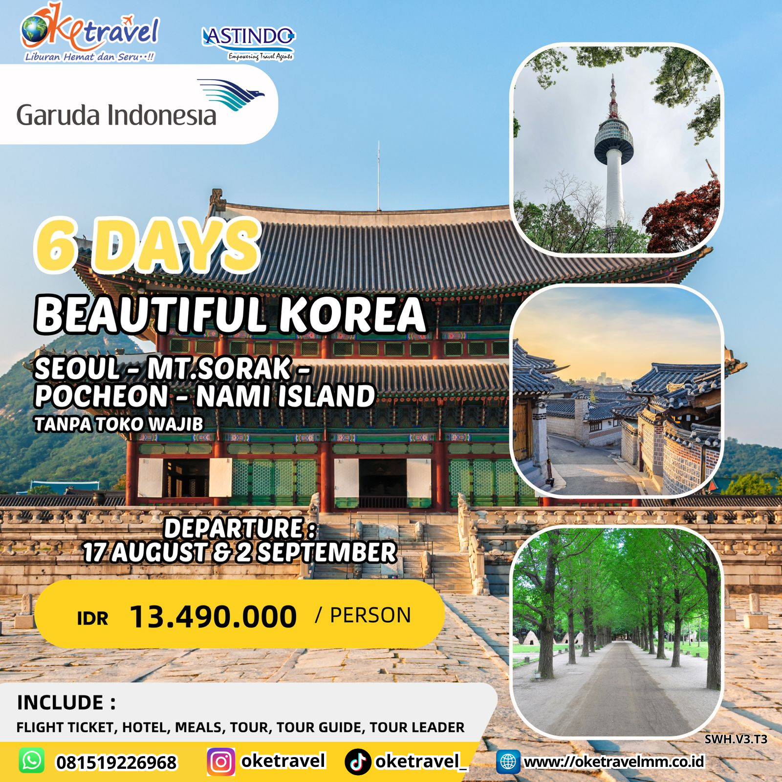 6D BEAUTIFUL KOREA MT SORAK | DEP 02 SEP 2025 | by GA