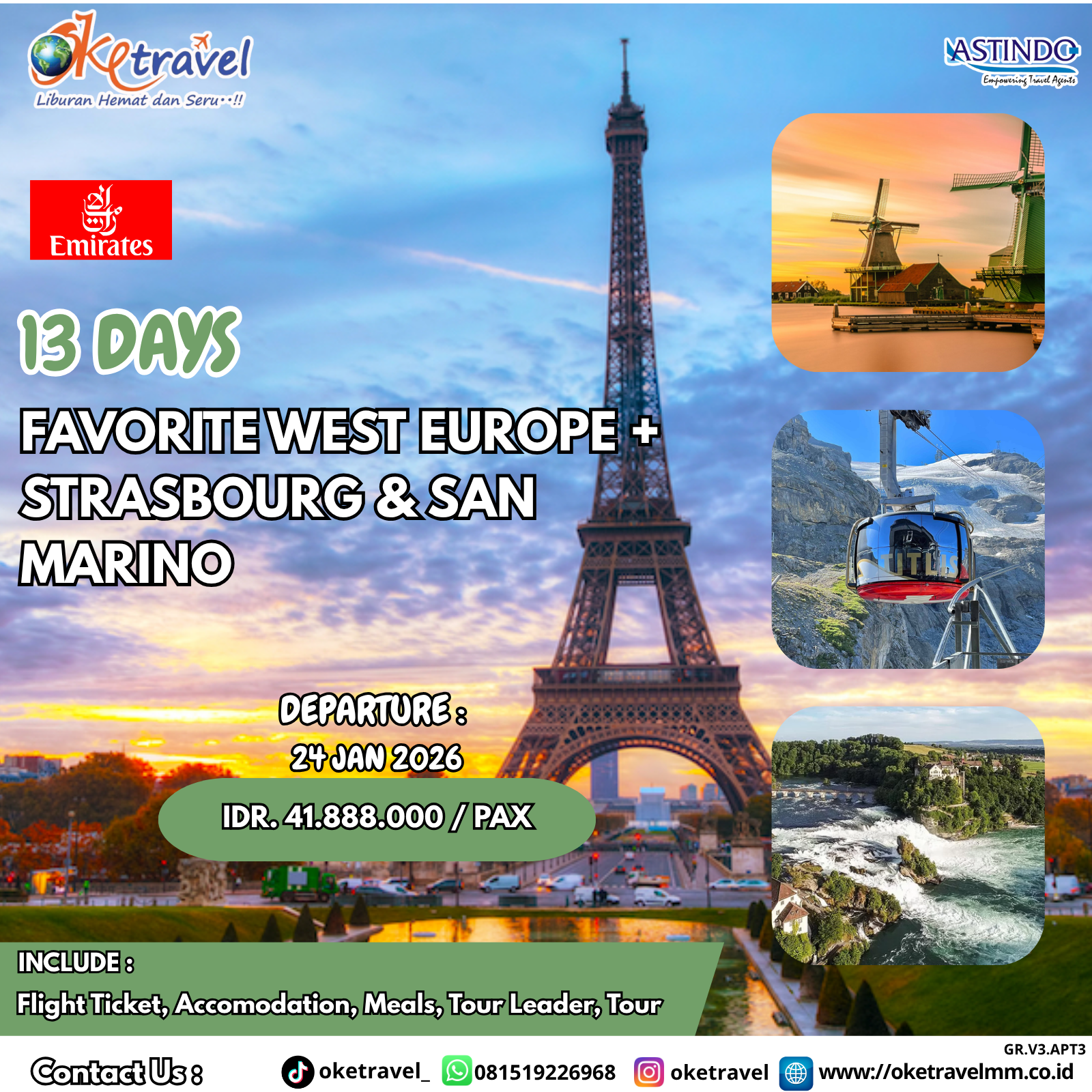 13D FAVORITE WEST EUROPE + STRASBOURG & SAN MARINO | DEP  24 JAN 2026 | by EK