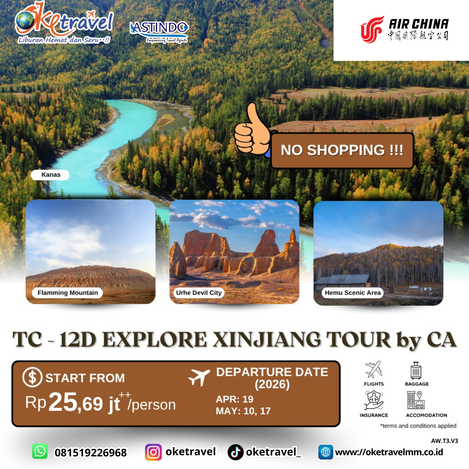 12D EXPLORE XINJIANG TOUR | DEP 19 APR, 10, 17 MAY 2026 | BY CA