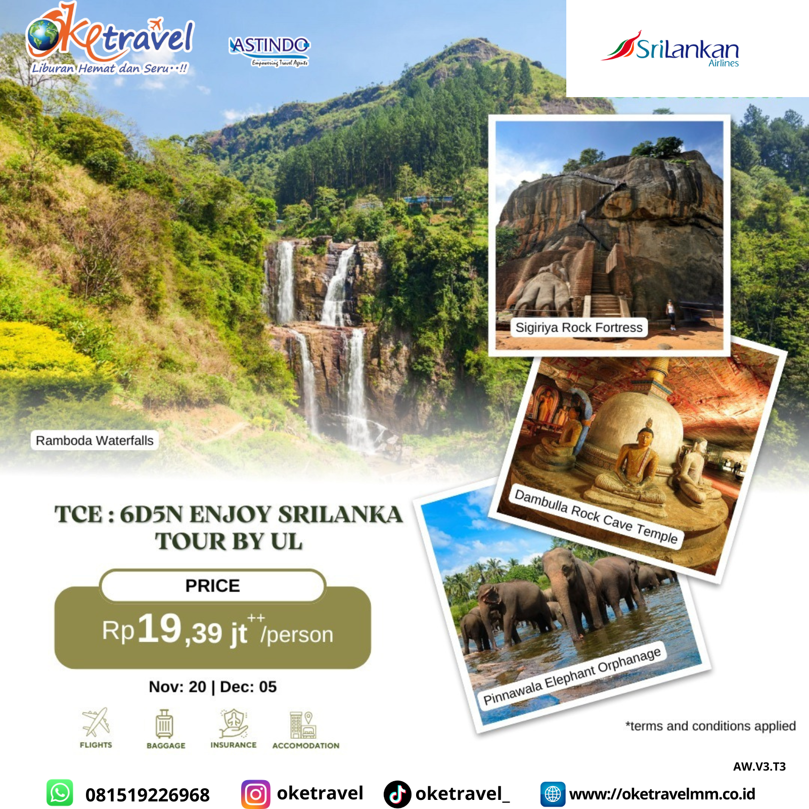 6D5N ENJOY SRILANKA TOUR | DEP 20 NOV, 05 DEC 2025 | BY UL