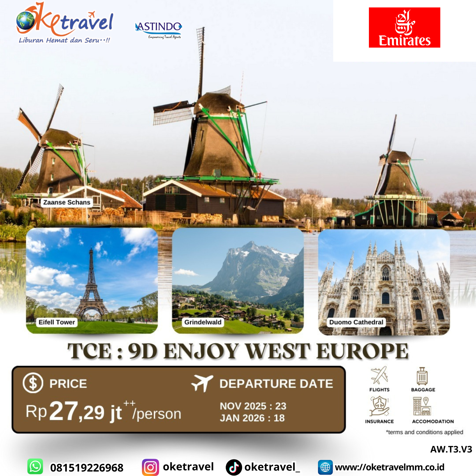  9D ENJOY WEST EUROPE | DEP 23 NOV 2025 & 18 JAN 2026 | BY EK