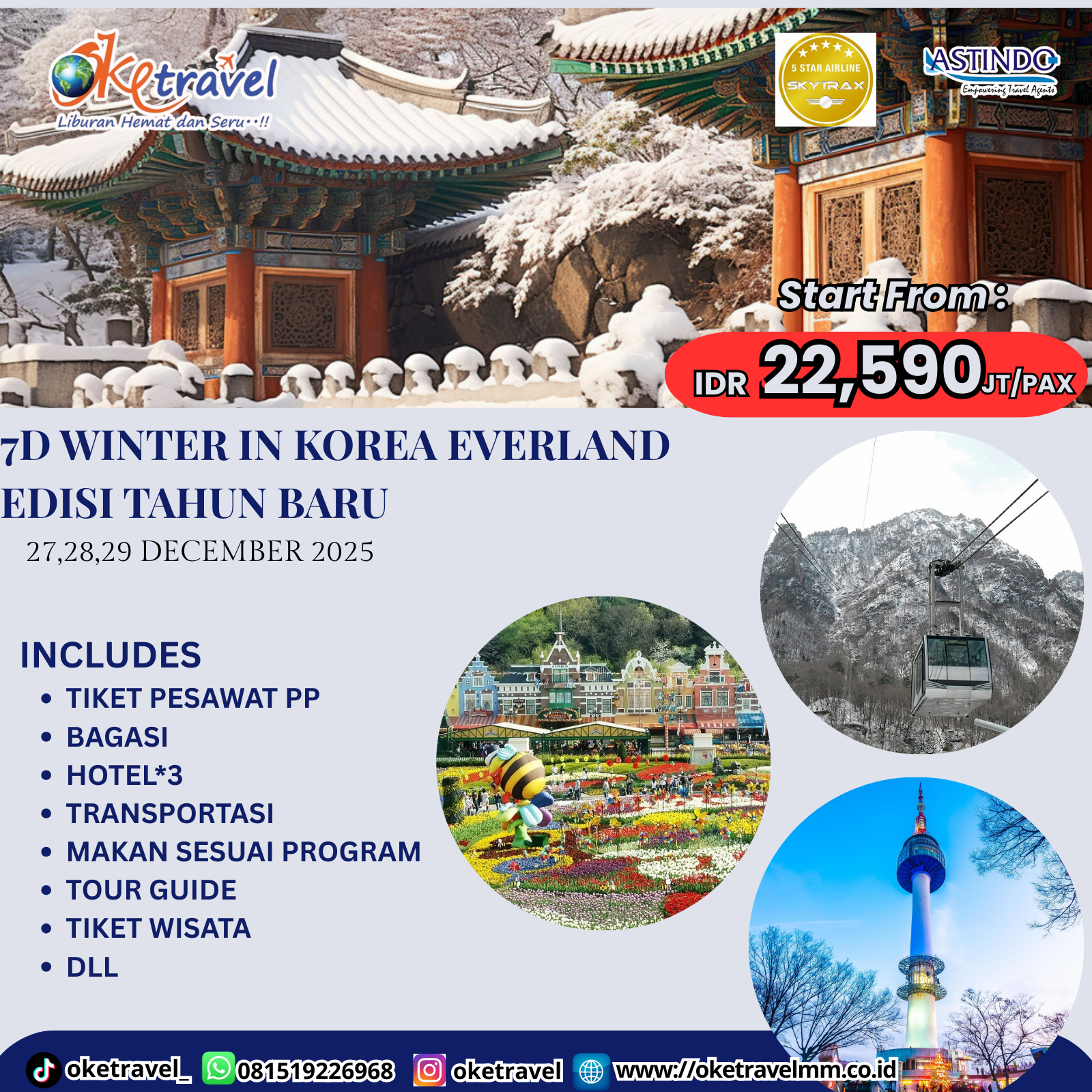 7D WINTER IN KOREA EVERLAND EDISI TAHUN BARU | DEP 27 28 29 DECEMBER 2025 | BY The 5-Star Airlines by Skytrax