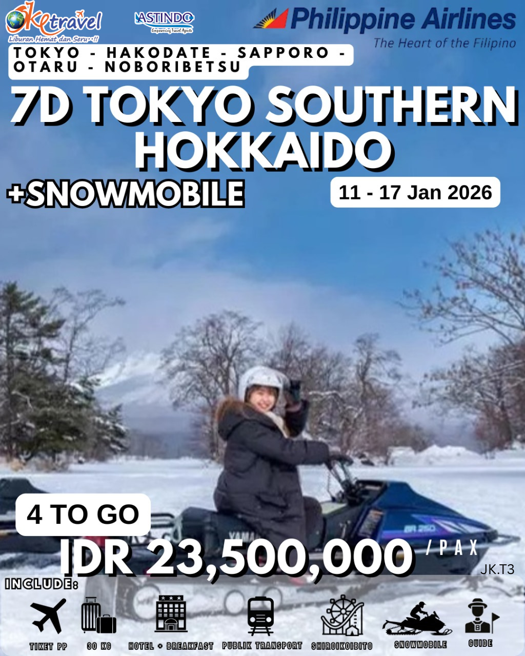 7D5N Southern Winter Hokkaido |DEP 11 JAN 2026 | BY PR
