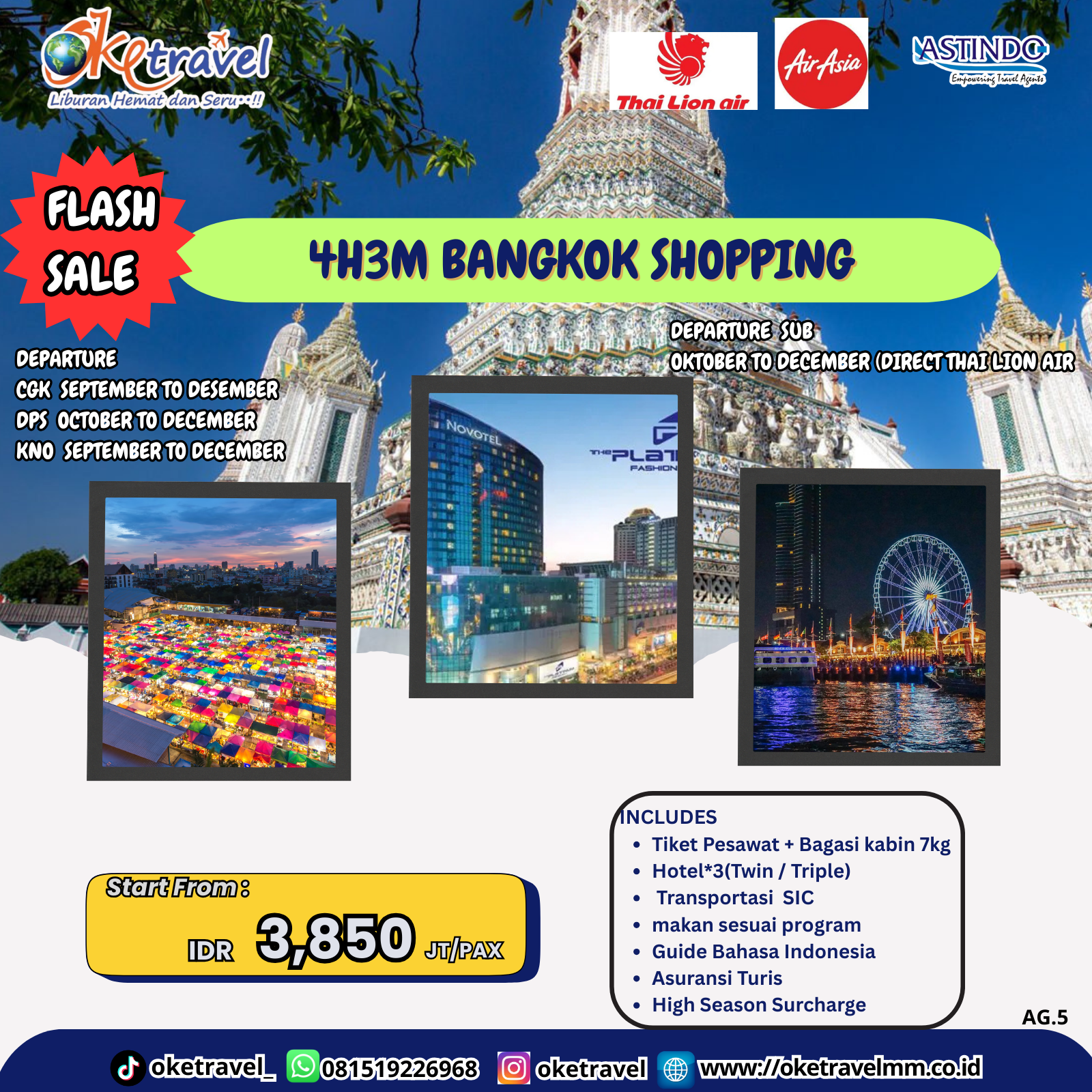 4H3M BANGKOK SHOPPING | DEP SEPTEMBER - DECEMBER 2025 | BY AK & SL