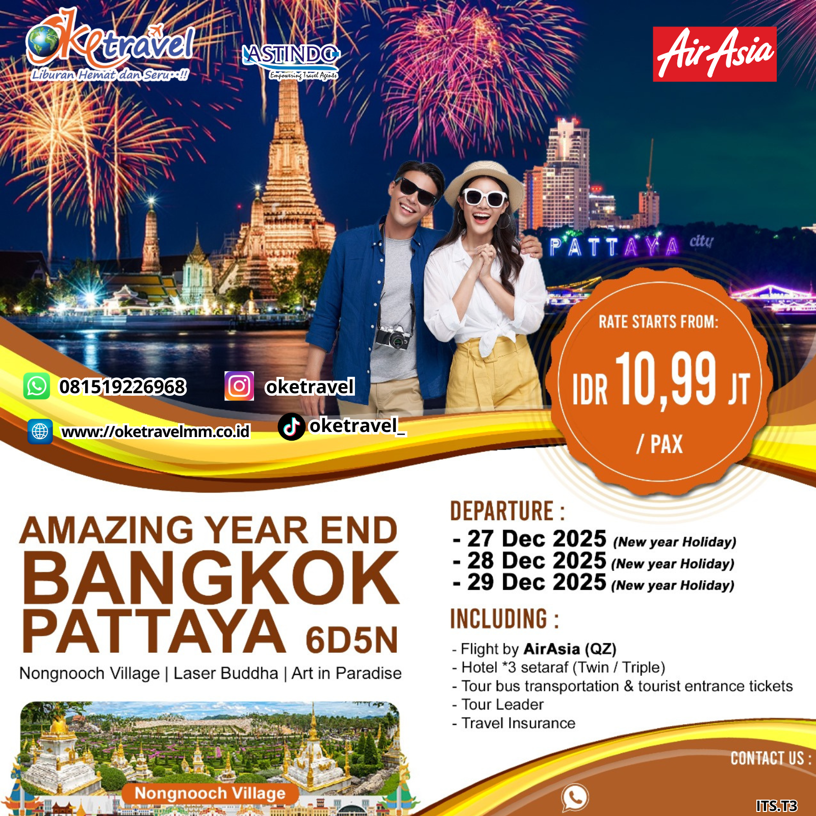 6D5N AMAZING YEAR END BANGKOK-PATTAYA | DEP 27,28,29 DEC 2025 | BY MH