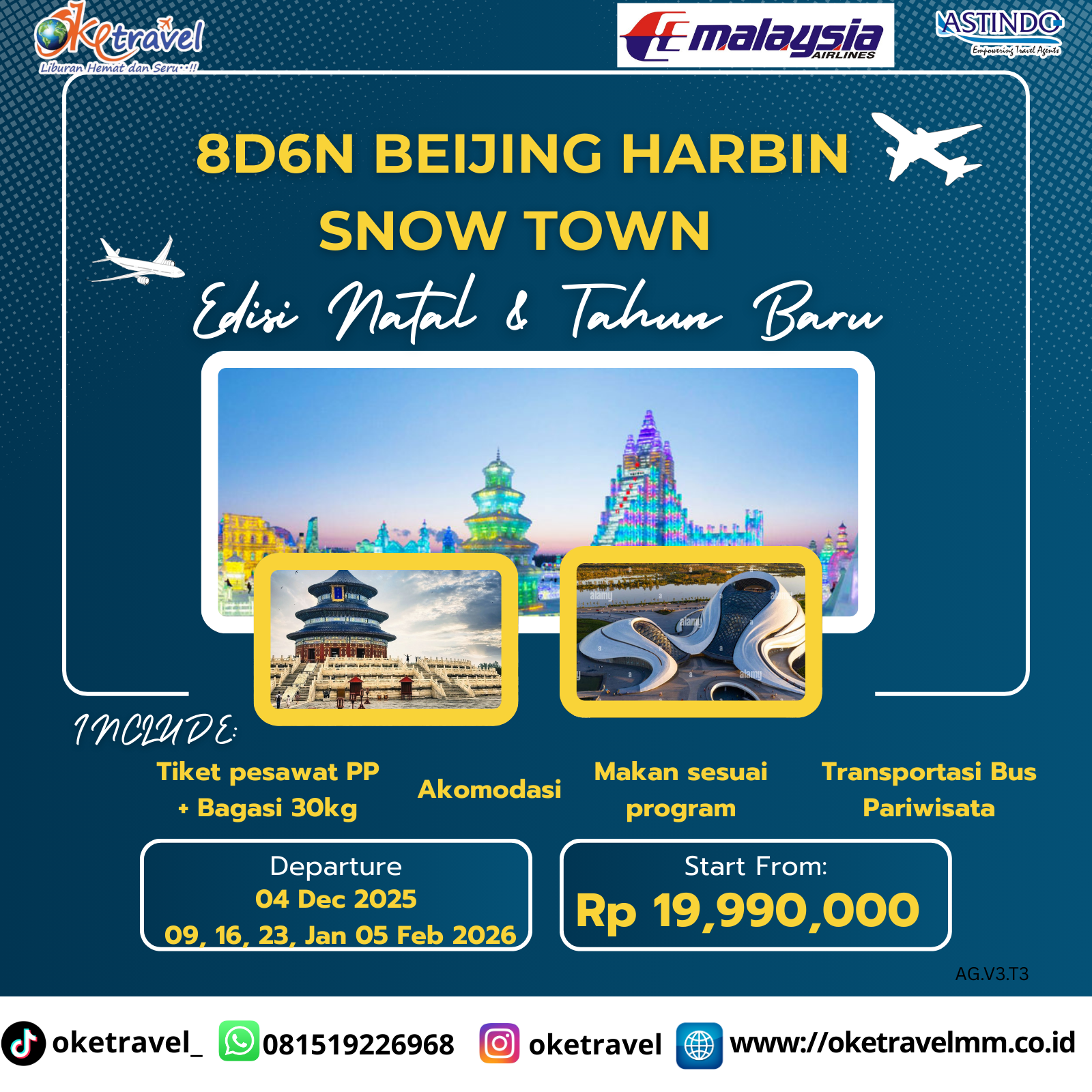 8D6N BEIJING HARBIN SNOW TOWN EDISI NATARU | DEP 04 DEC  2025, 09 16 23 JAN, 05 FEB 2026 | BY MH