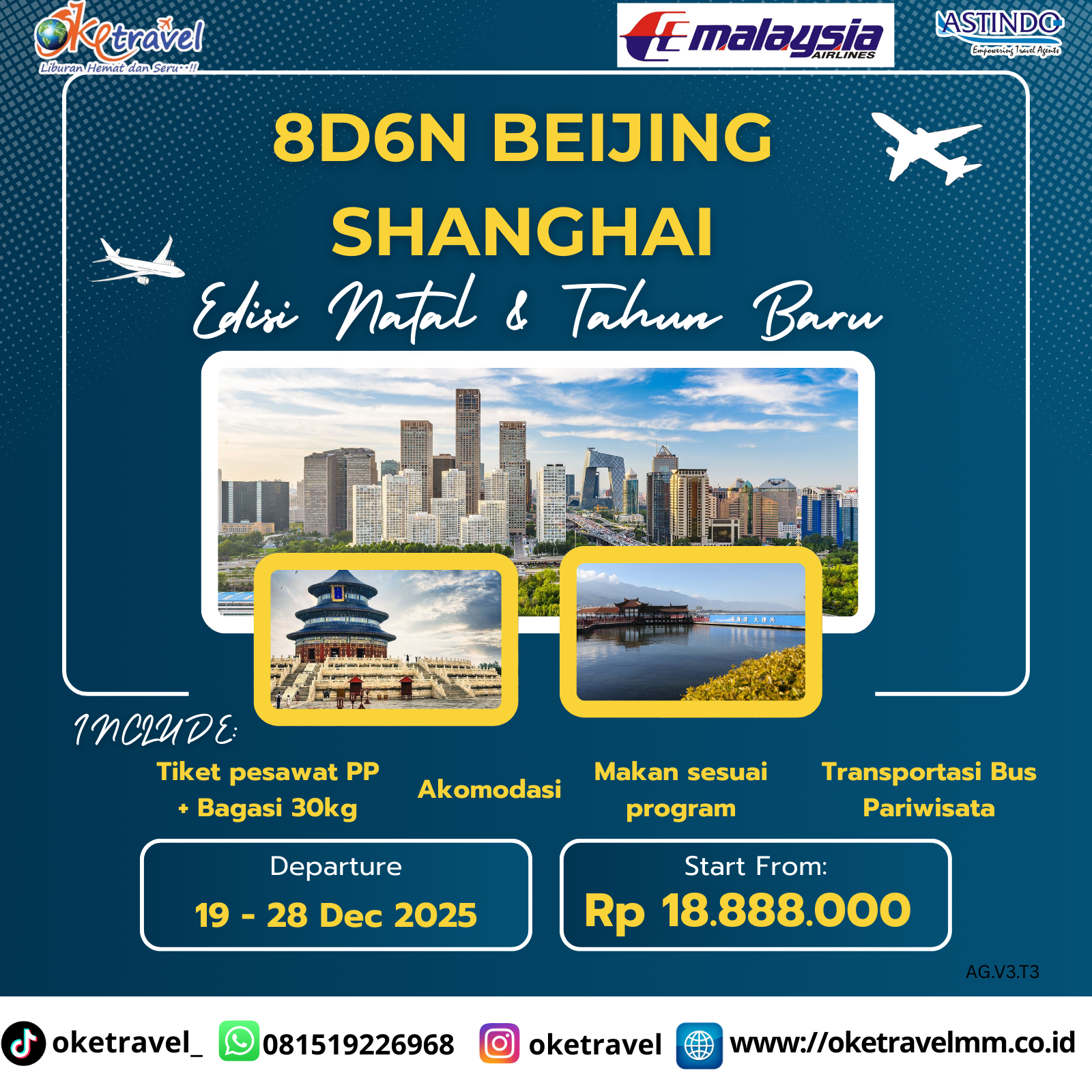 8D6N BEIJING SHANGHAI EDISI NATARU | DEP 19 - 28 DEC 2025 | BY MH