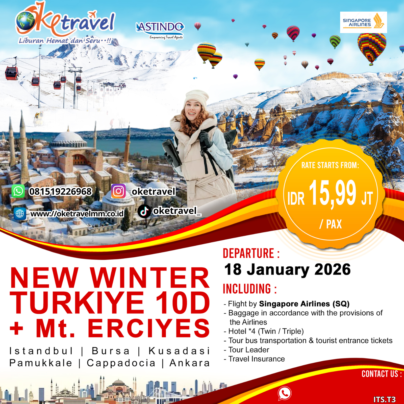 10D NEW WINTER TURKIYE + Mt. ERCIYES | DEP 18 JAN 2026 | BY SQ