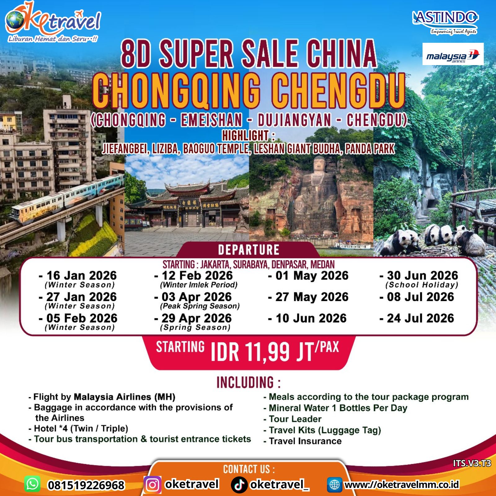 8D SUPER SALE CHONGQING CHENGDU | DEP JAN-JUL 2026 | BY MH
