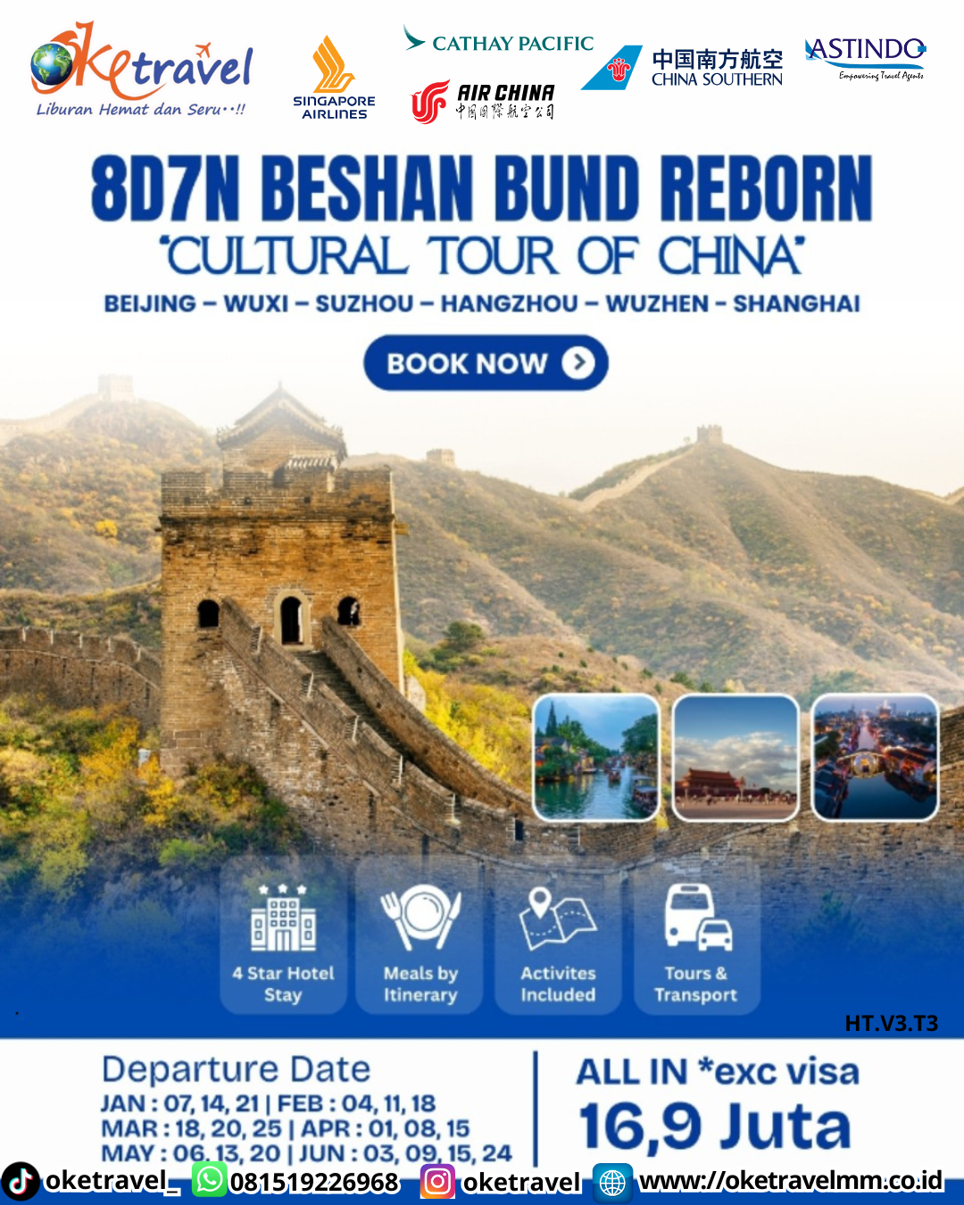 8D7N BESHAN BUND REBORN  “CULTURAL TOUR OF CHINA” | DEP JAN : 07|14|21  FEB : 04|11|18  MAR : 18|20|25  APR : 01|08|15  MAY : 06|13|20  JUN : 03|09|15|24  2026 |BY SQ CX CZ CA