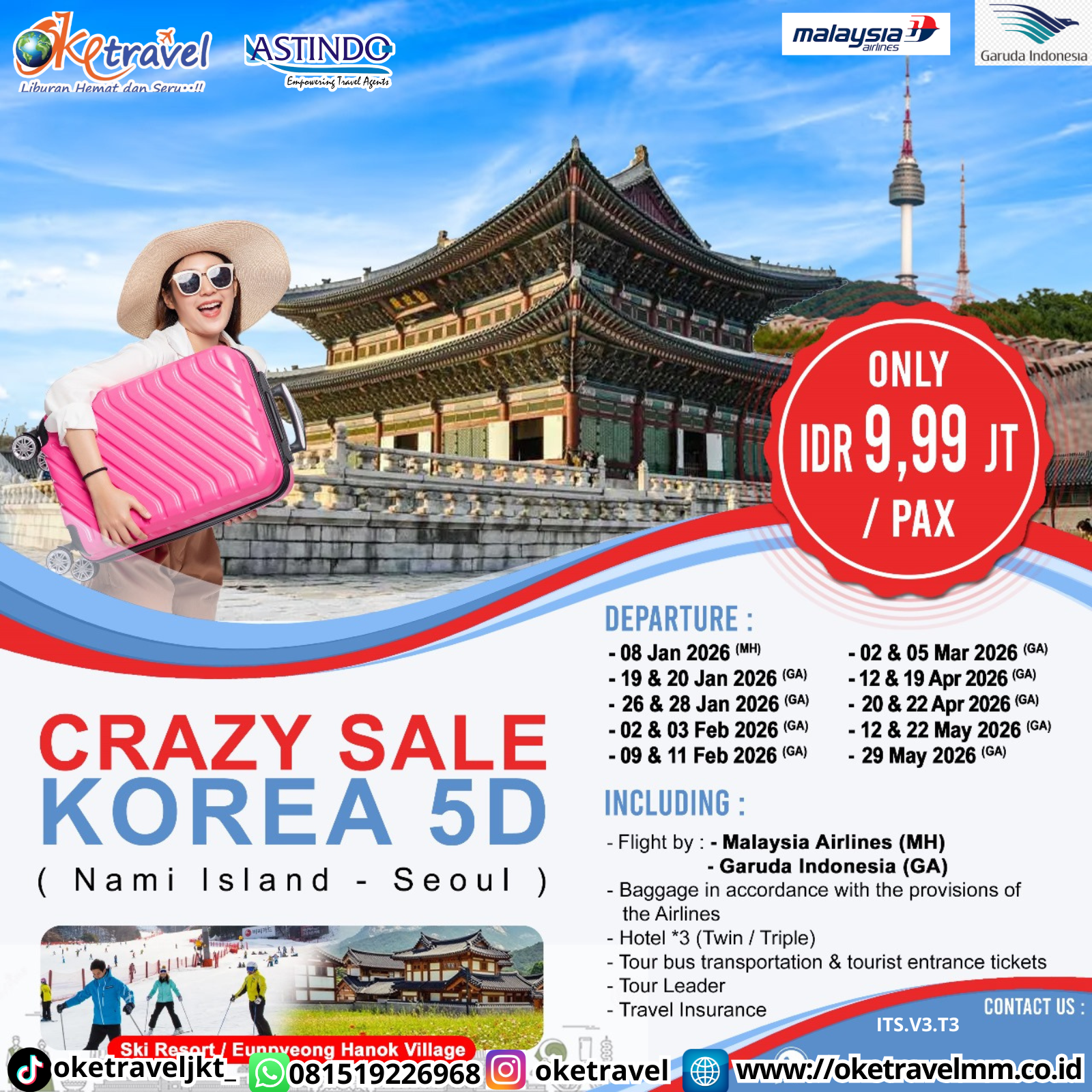 CRAZY SALE KOREA 5D 2025 | DEP 08,19,20,26,28 JAN 2026, 02,03,09,11 FEB 2026, O2,O5 MAR 2026, 12,19,20,22 APR 2026, 12,22,29 MAY 2026 | BY MH,GA